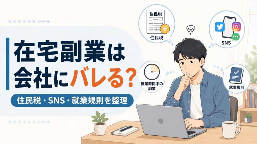 在宅副業で会社に知られる主な原因を整理し、住民税・SNS・就業規則などの注意点を確認しましょう。